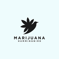 cannabis bird logo. hummingbird logo