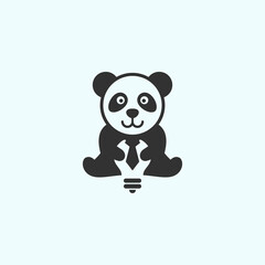 smart panda logo. bulb logo