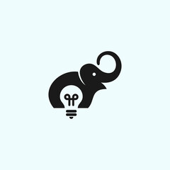 smart elephant logo. bulb logo