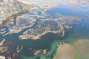 Best touristic destination of Turkey. River of Dalyan Village through the Iztuzu Beach.