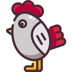 chicken line icon