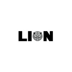 Chinese Lion traditional style logo. Lion face tattoo. line art