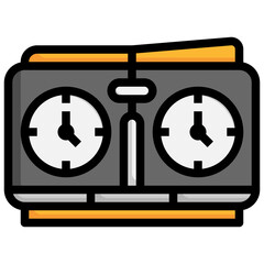 CHESS CLOCK Filled Outline