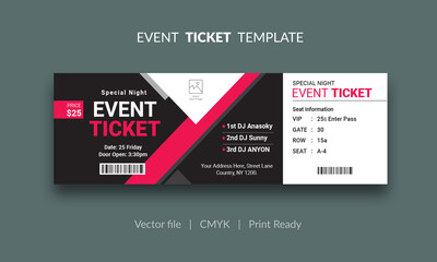 Event Ticket Vector Template 53