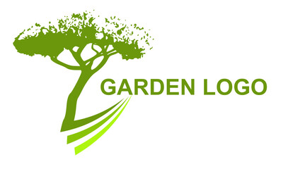 logo pin parasol jardin vecteur
