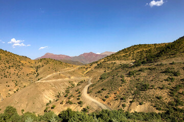 Images of Morocco. The R307 road goes deep into the Atlas Mountains.