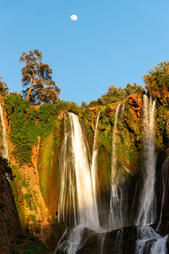 The Atlas Mountains in Morocco. The spectacular waterfalls of Ouzoud
