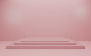 Cylinder podiums Pink shapes pastel colors, abstract background, Empty showcase for cosmetic product, Showcase, Stage for the awards ceremony, mockup, display case. 3d render, Minimal, geometric.