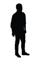 Old man silhouette vector isolated on white background
