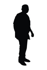 Old man silhouette vector isolated on white background