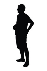 Old man silhouette vector isolated on white background