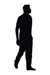 Old man silhouette vector isolated on white background