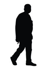 Old man silhouette vector isolated on white background