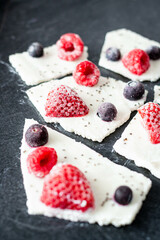 ice cream bits pieces art design black white cranberry blackberry