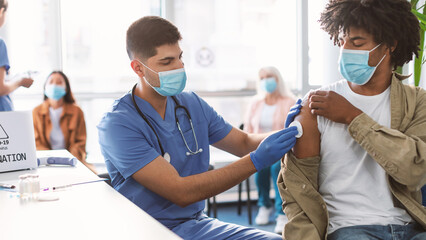 Afro Guy Preparing To Get Vaccinated Against Covid-19