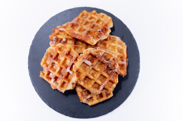 handmade home waffle belgian gauffres gold