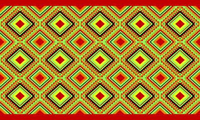 Pattern fabrics theme summer green red yellow orange