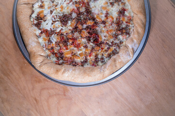 handmade pizza dough home wood