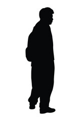 Young man silhouette vector isolated on white background