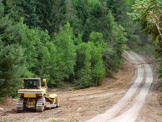 bulldozer on road © Hubble