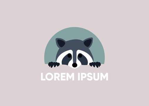 A Raccoon Logo With A Text Place Holder, A Label Template