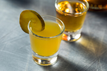 Boozy Cold Pickleback Shot Cocktail