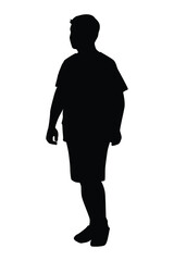 Young man silhouette vector isolated on white background