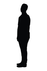 Young man silhouette vector isolated on white background