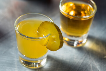 Boozy Cold Pickleback Shot Cocktail
