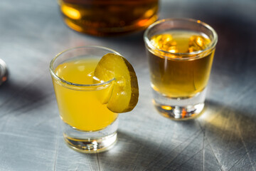 Boozy Cold Pickleback Shot Cocktail