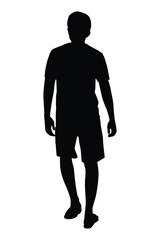 Young man silhouette vector isolated on white background