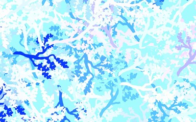 Fototapeta na wymiar Light Pink, Blue vector elegant wallpaper with leaves, branches.