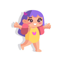 Isolated girl play children beach vector illustration