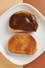 Bread with chocolate cream