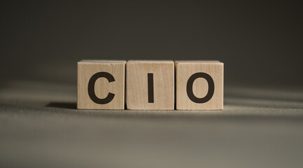 CIO Chief Information Officer text on wooden cubes - obrazy, fototapety, plakaty
