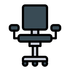desk chair seat comfort sit relax office business finance icon