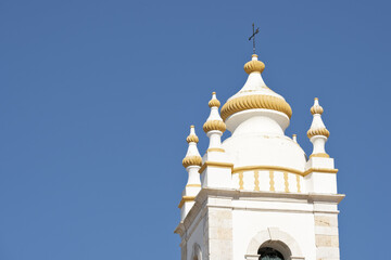 bell tower of Church of Our Lady of Conception in Portimao, Algarve, Portugal