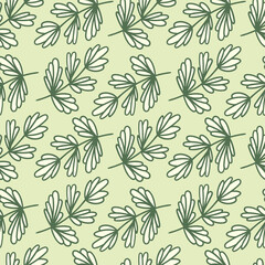 Fototapeta na wymiar seamless pattern with branches and leaves. nature background, sketch, graphic print