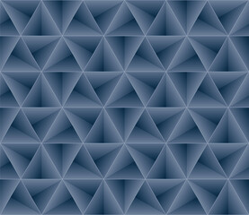 Triangles Geometric Seamless Background in Blue and Gray Color. Vector Tileable pattern.