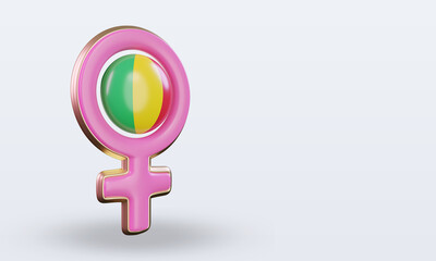 3d women day symbol Mali flag rendering left view