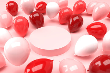 birthday stage balloon decoration 3d luxury pink