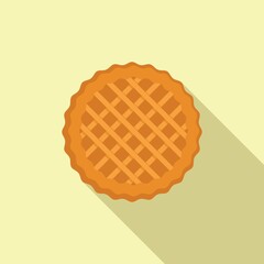Apple pie food icon flat vector. Dessert cake