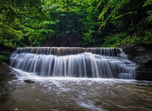 Secluded waterfall in the forest
