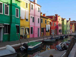 Fototapeta na wymiar Colorful Houses in Burano, Venice, Italy