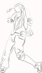 Fototapeta premium hip hop dancing girl