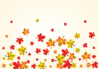 Brown Leaf Background Beige Vector. Leaves Decor Design. Colorful Ground Foliage. Flying Floral Template.