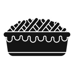Apple pie cream icon simple vector. Cake dessert