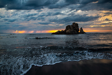 Sunset on the Asturias beach