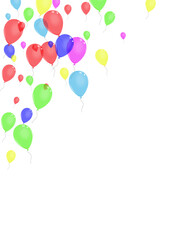Purple Flying Background White Vector. Balloon Present Card. Multicolor Decoration. Pink Surprise. Helium Falling Background.