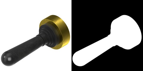 3D rendering illustration of a joystick lever valve